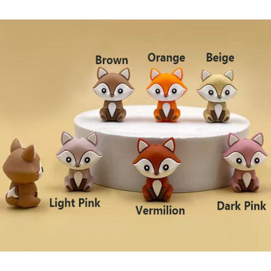 Cute 3D Mini Fox Silicone Focal Beads