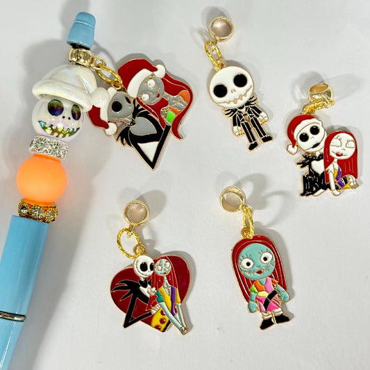 Vivid Jac & Sall Metal Alloy Bail Beads with Charm, Nightmare Before Christmas