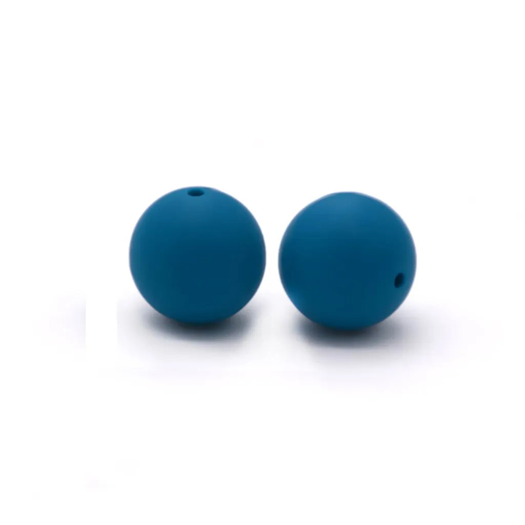 Solid Colored Silicone Beads 15 mm
