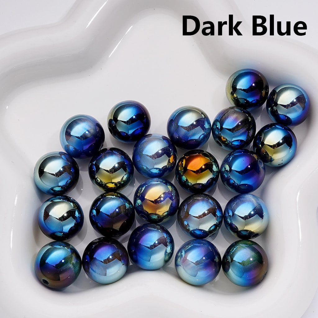 Cat Eye Glossy Acrylic Beads Dark Color Round Series, Shiny Finish, 16MM (Single Color is available for 200pcs(Whole bag))