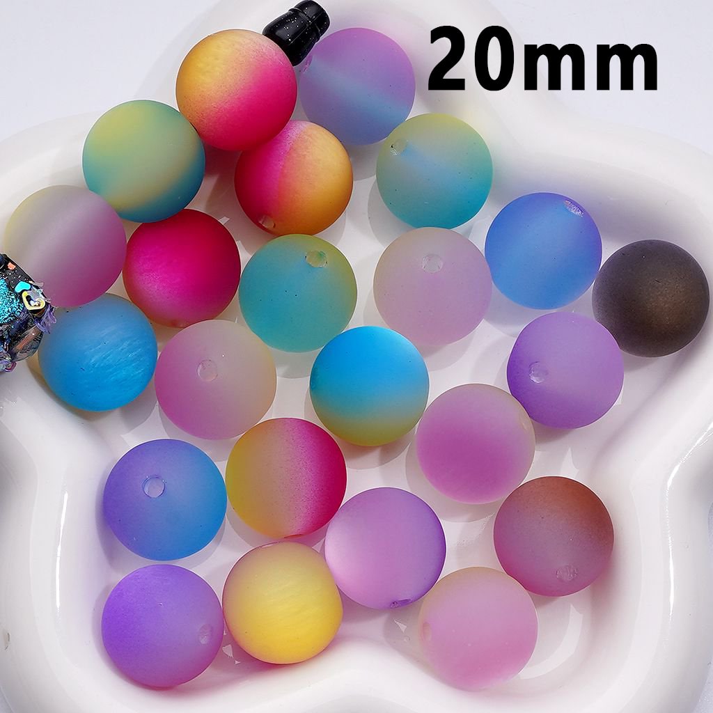 Oversized Frosted Matte Cat Eye Beads – Dual-Color Acrylic, 20MM