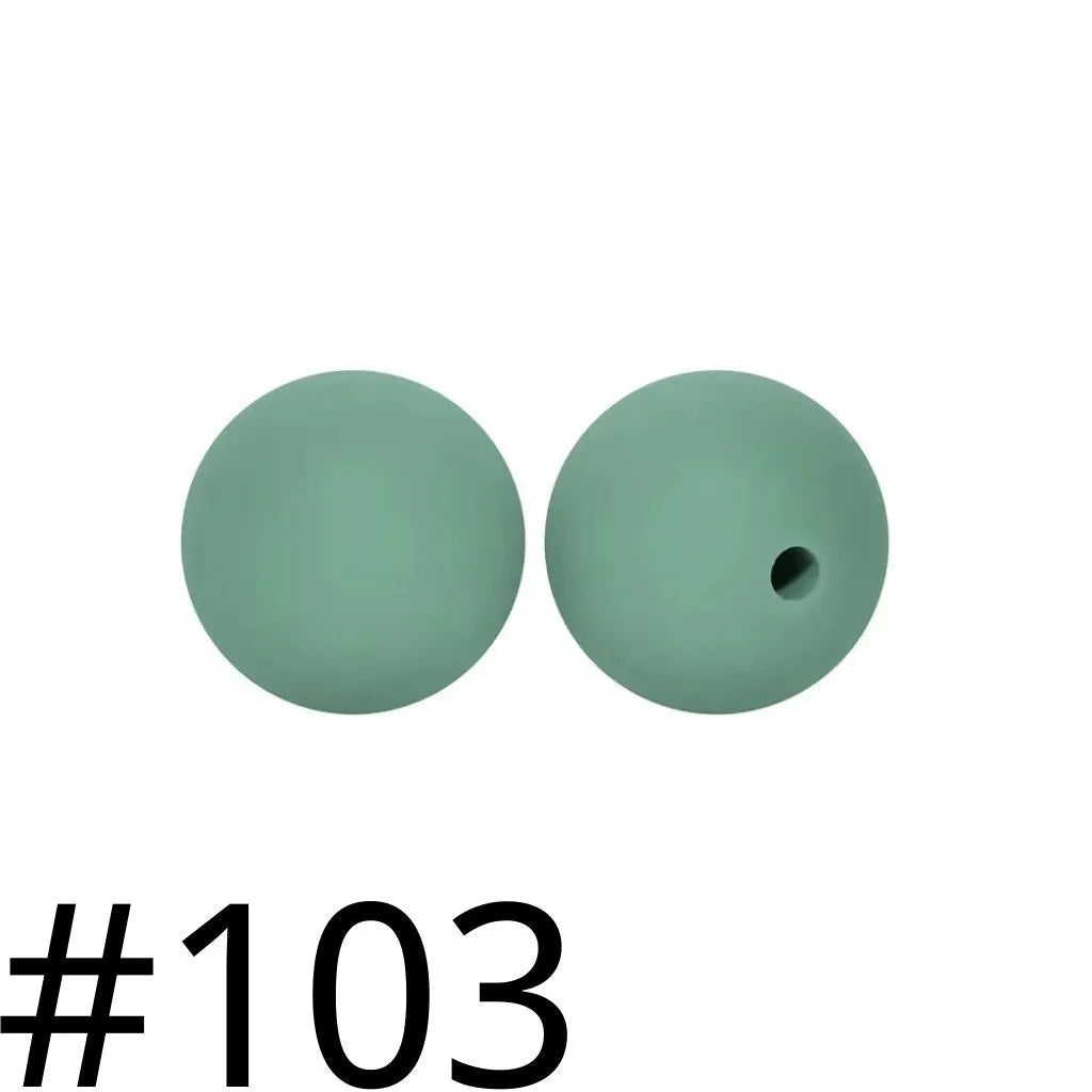 Silicone Beads, Solid Colors, 15 mm