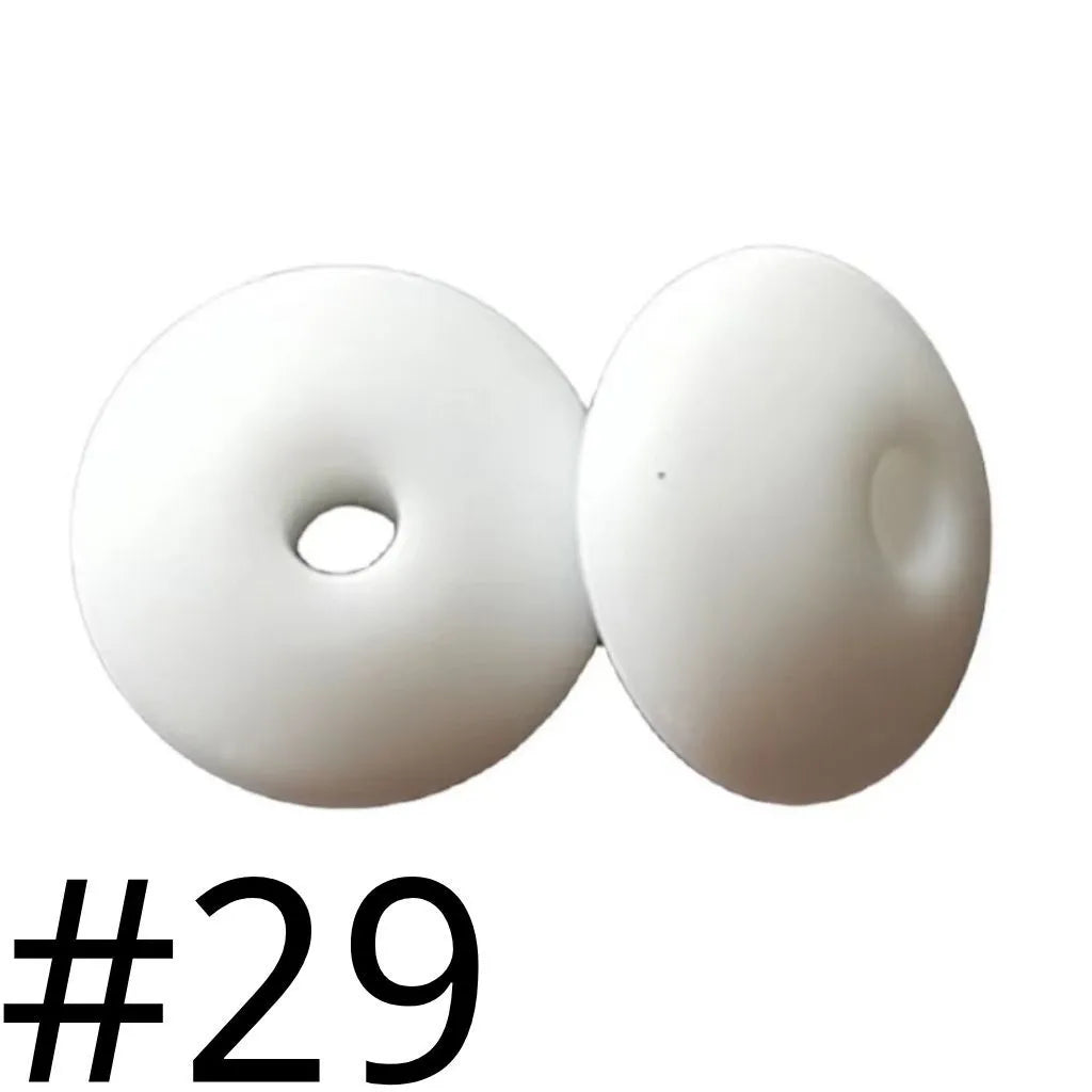 Lentil Silicone Beads Spacers Saucers 12mm