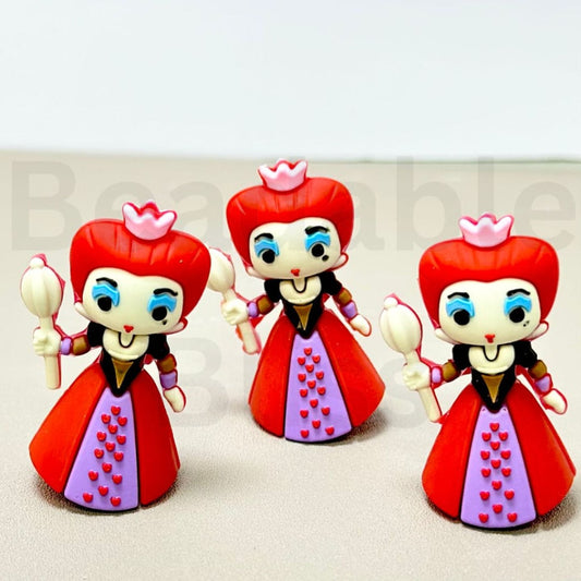 Queen of Hear Alice in Wonderlan 3D Silicone Focal Beads