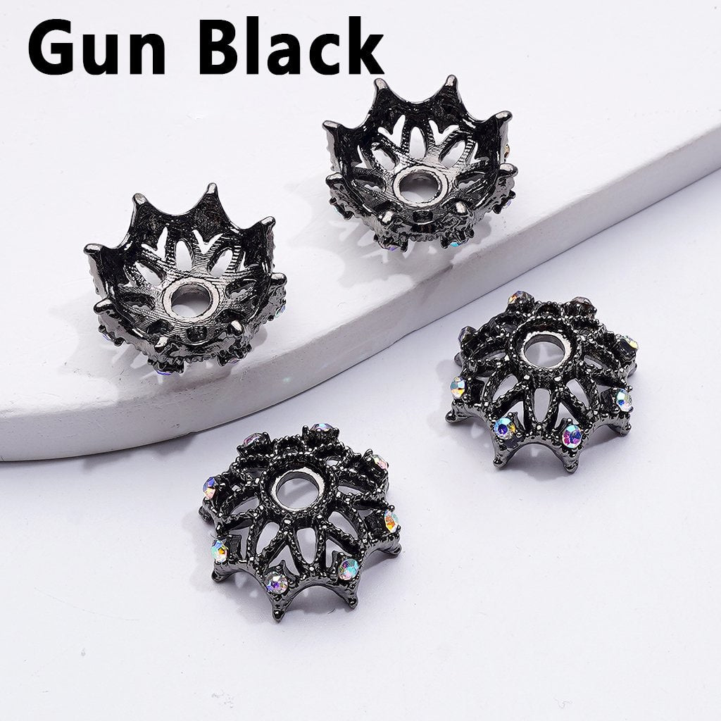 Elegant Rhinestone Metal Bead Caps – Delicate 18MM Cages for 16MM Beads
