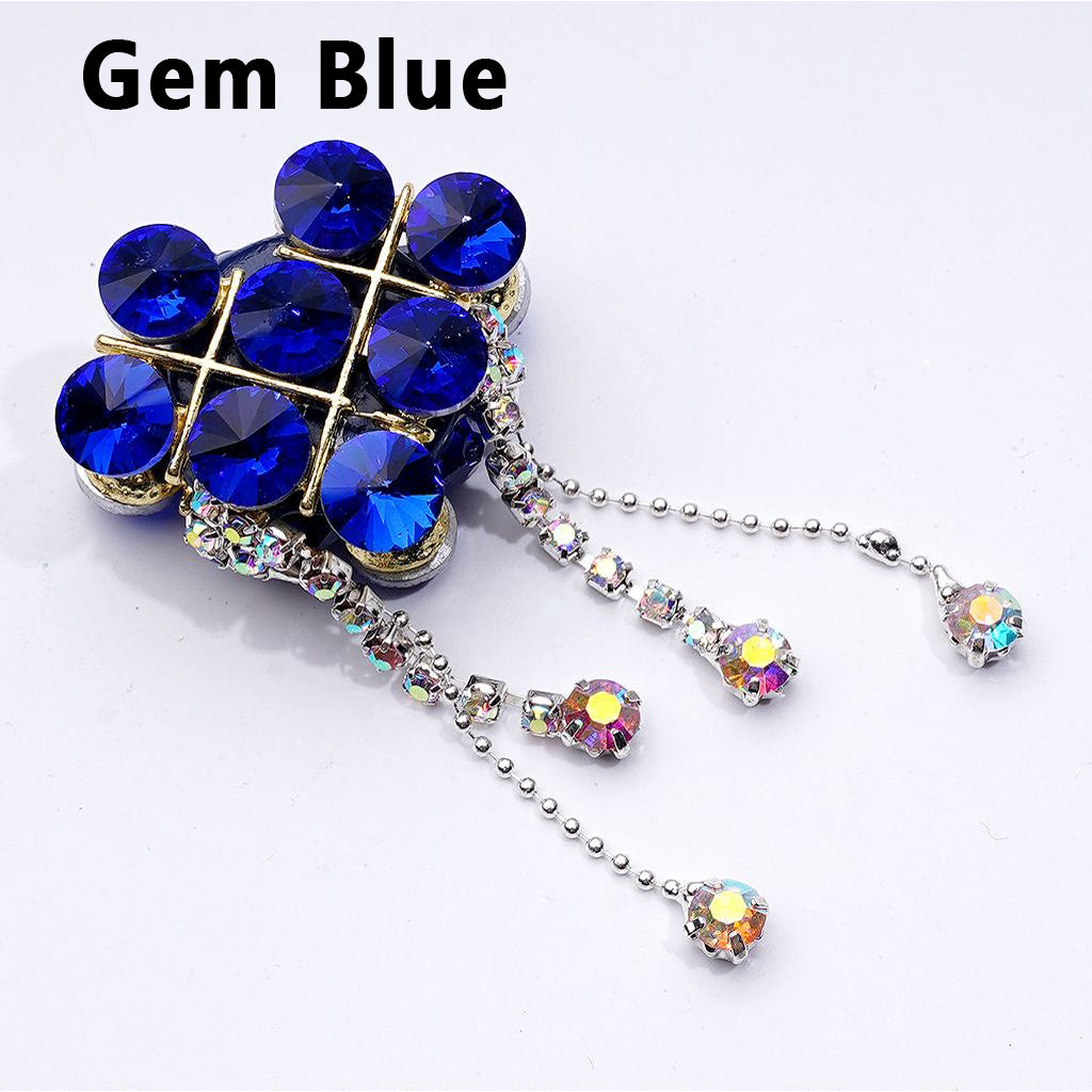 Gold Alloy Heart Fancy Exquisite with Shiny Rhinestones Chains Pendants Glitter Flowers and Decorative Clay Beads Around 34*28*18MM