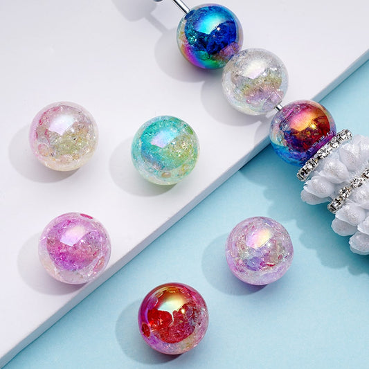 Crackle Ombre Double Color Acrylic Beads 16mm KQ