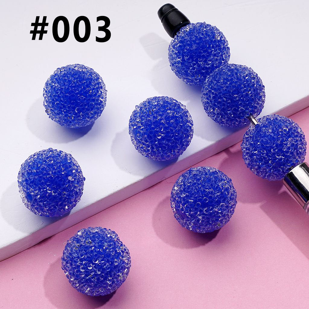Clear Rhinestones Candy Hard Sugar Beads in Solid Colors Round 20mm