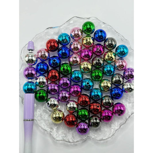 Glossy Metallic Colored Acrylic Beads  16mm