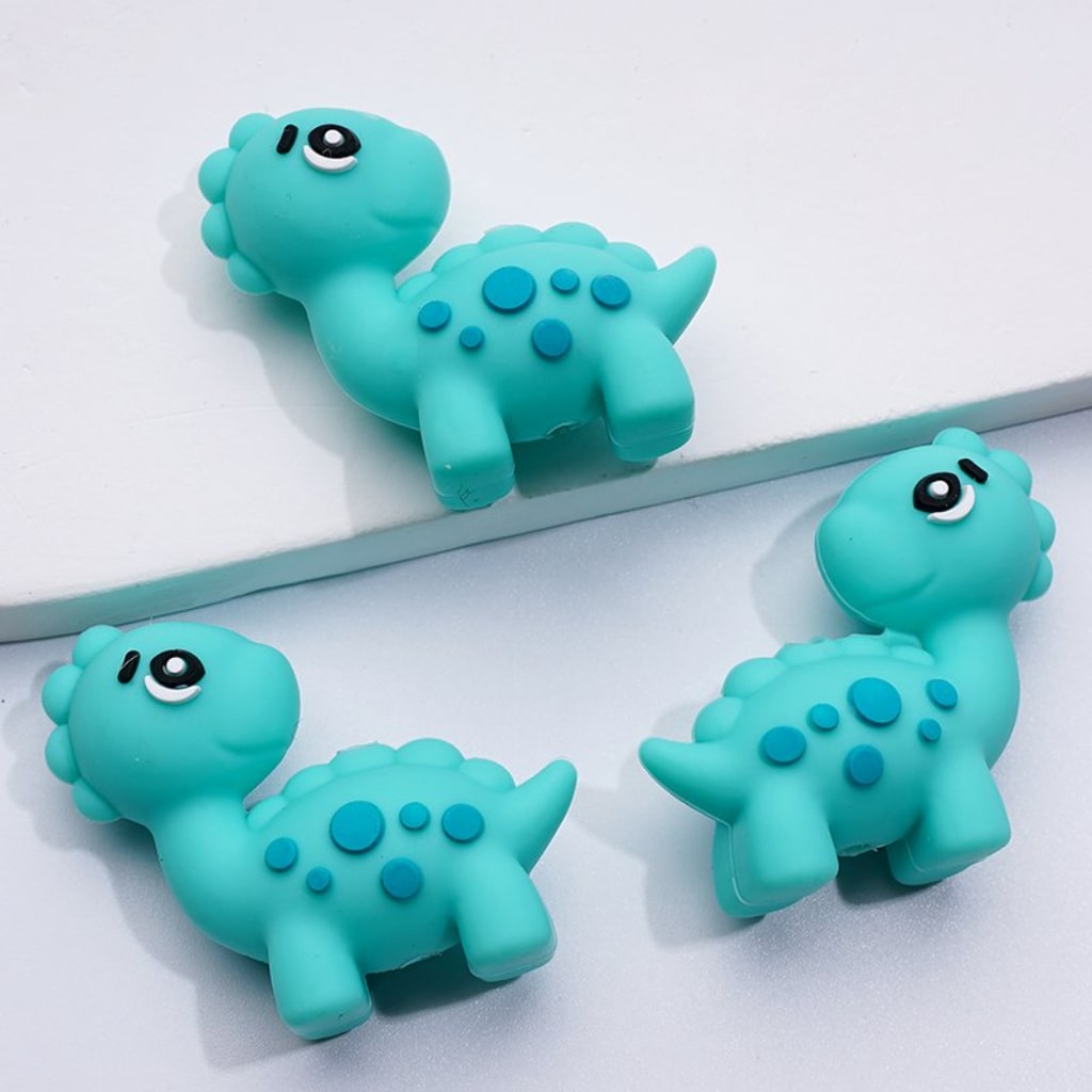 3D Cute Mini Dinosaurs Silicone Focal Beads