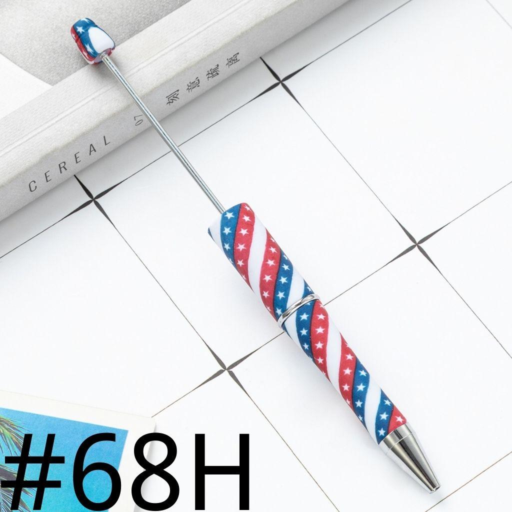 USA National Flag Independence Day Printed Beadable Pens Number 68H