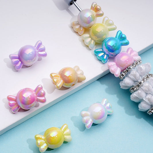 Candy Shape and Candy Colors Mix of Acrylic Beads , Size 12mm by 21mm