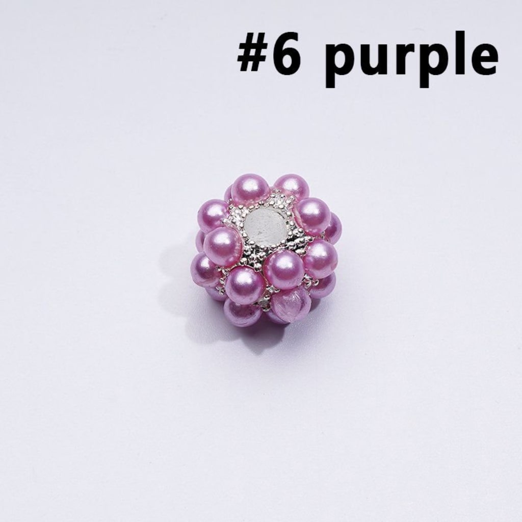 Silver & Gold Color Metal Beads Balls with Colorful Acrylic Pearls, Random Mix, 16MM