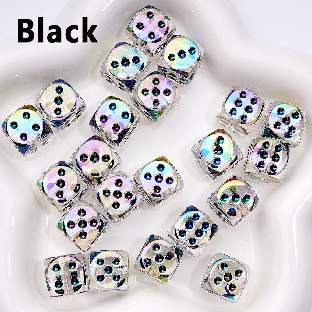 UV-Coated Translucent Dice Beads – Acrylic Cube, 14MM