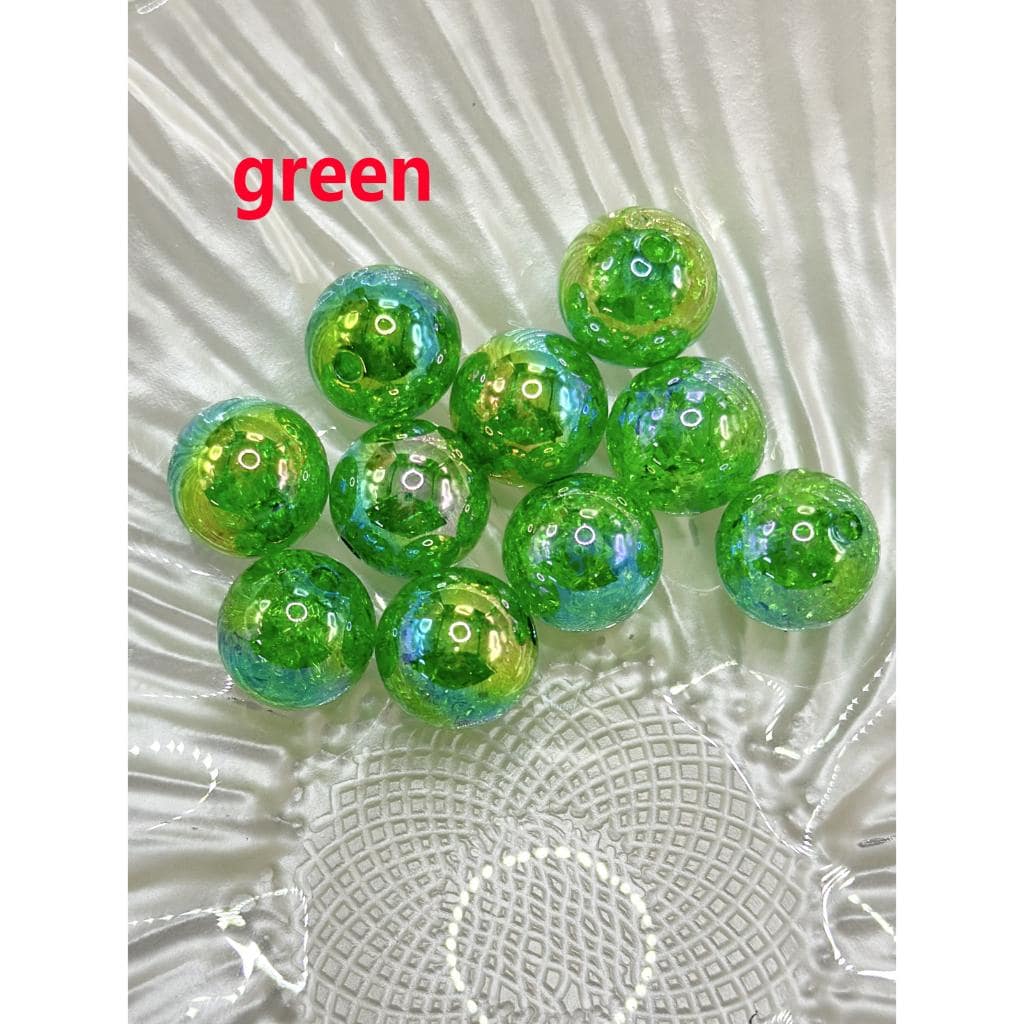 UV Finish Various Colors Crackle Acrylic Beads 16 mm