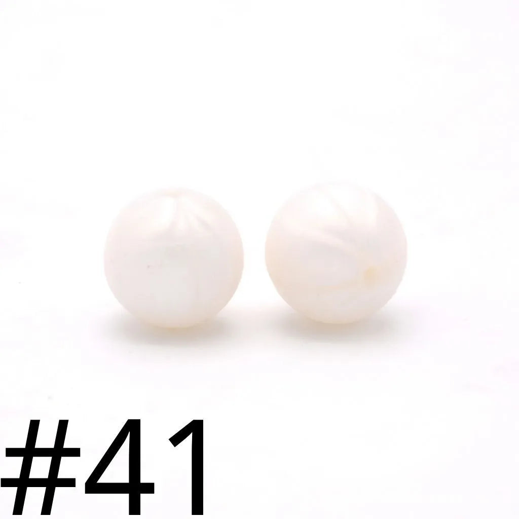 Solid Colored Silicone Beads 15 mm