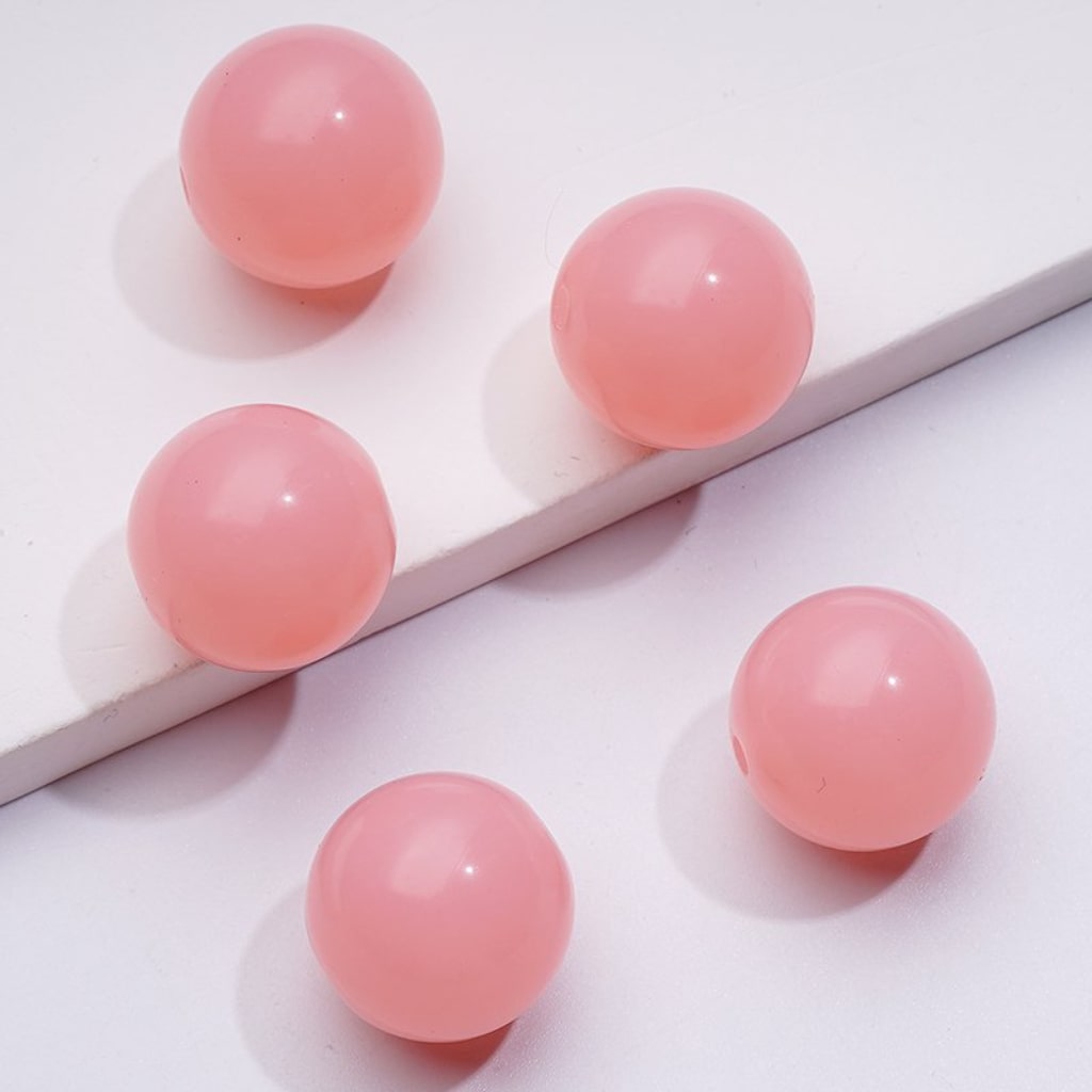Candy Color Glossy Jelly Round Acrylic Beads, 16MM