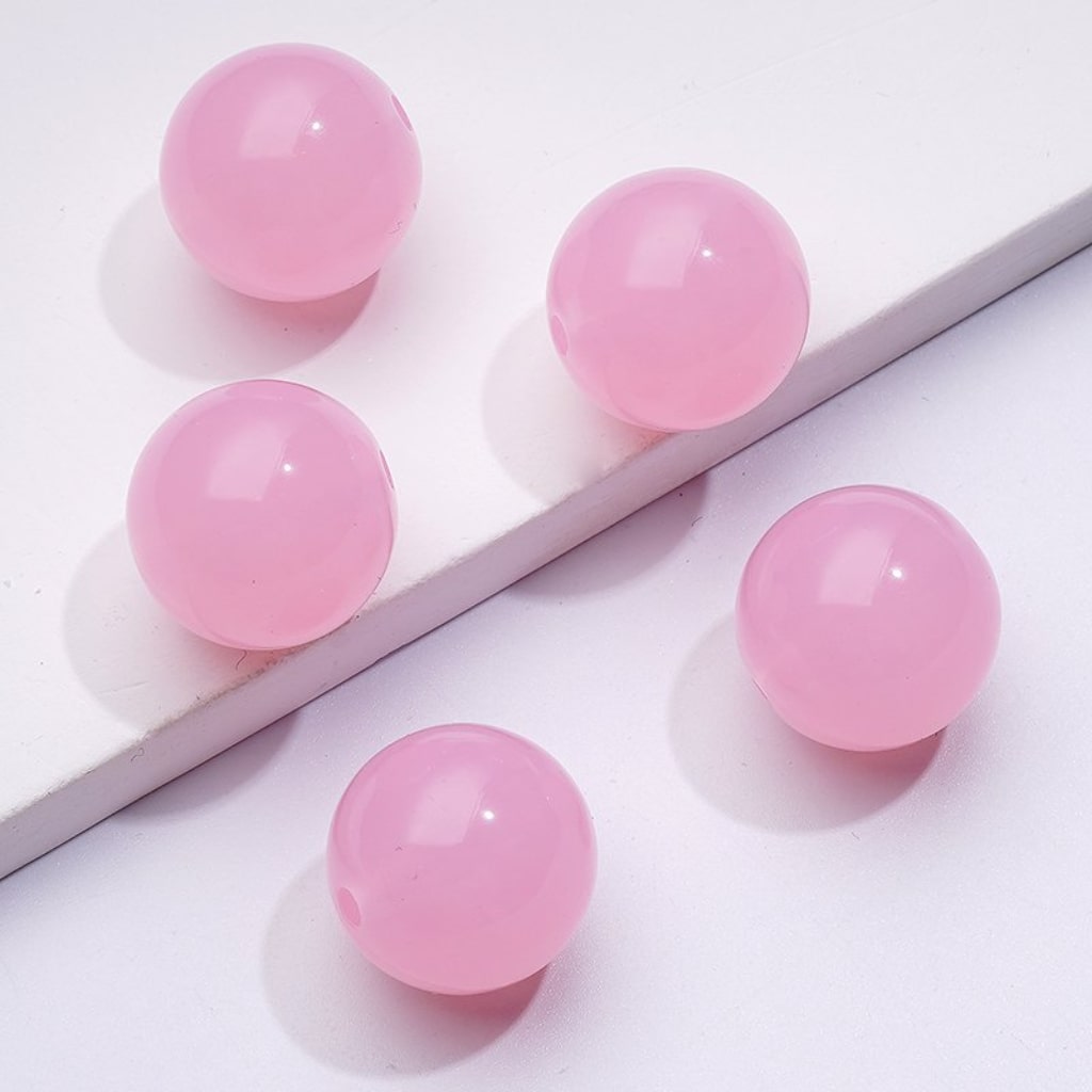 Candy Color Glossy Jelly Round Acrylic Beads, 16MM