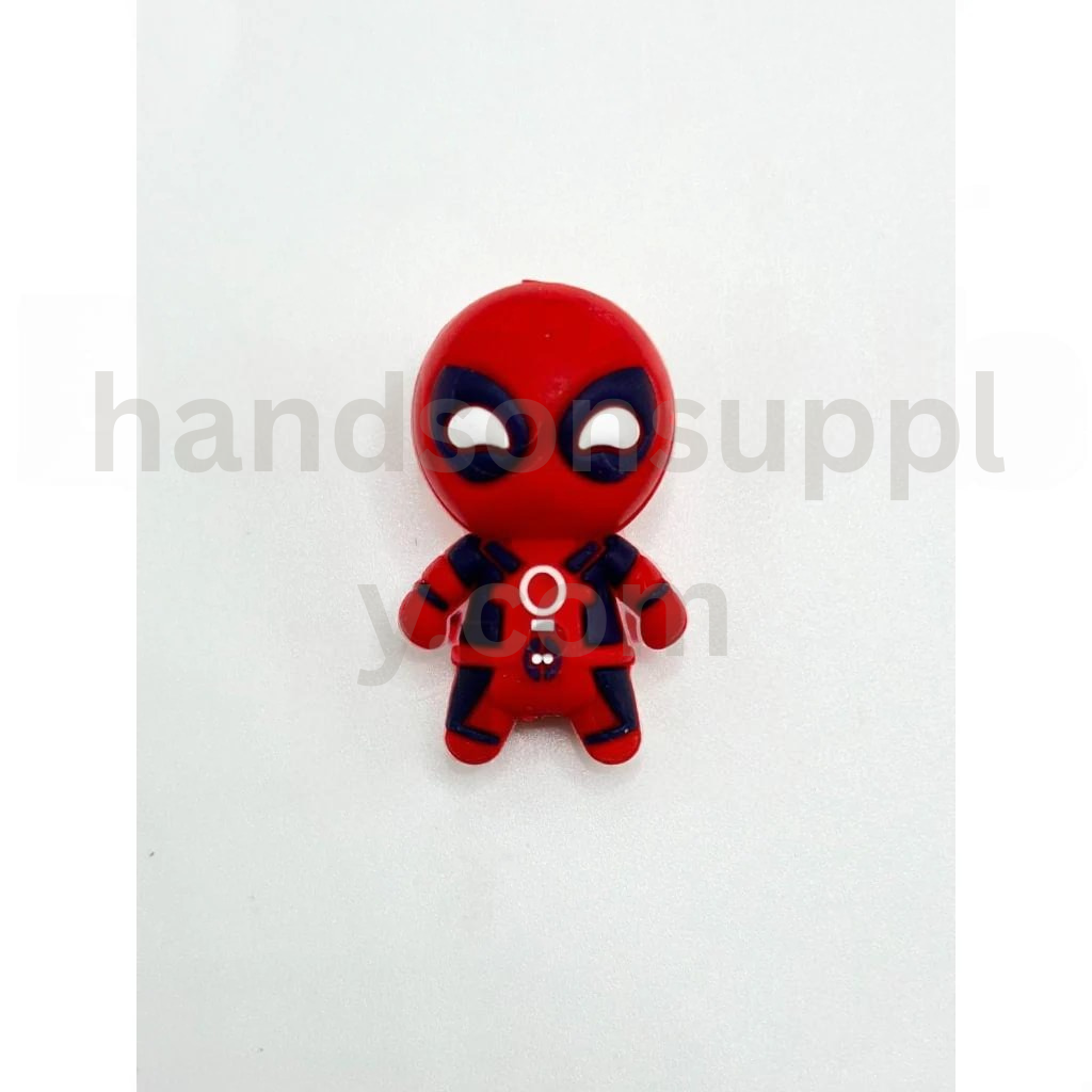 3D Cute Red Superhero Red Character Inspired Design Silicone Focal Beads