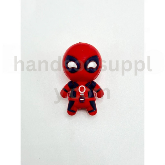 3D Cute Red Superhero Red Character Inspired Design Silicone Focal Beads
