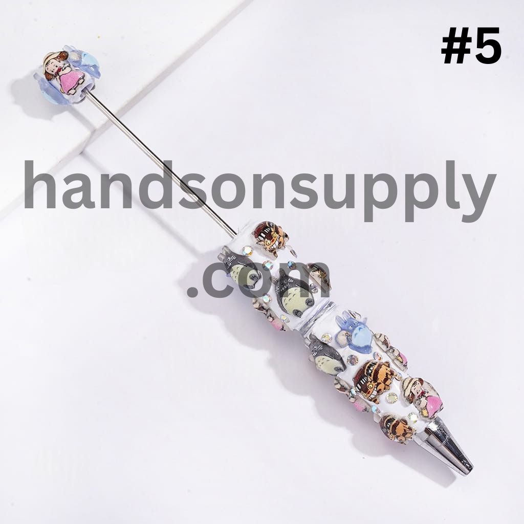 Adorable Japanese Anime Chinchilla Character Series with Sparkling AB Rhinestones Beadable Clay Pens