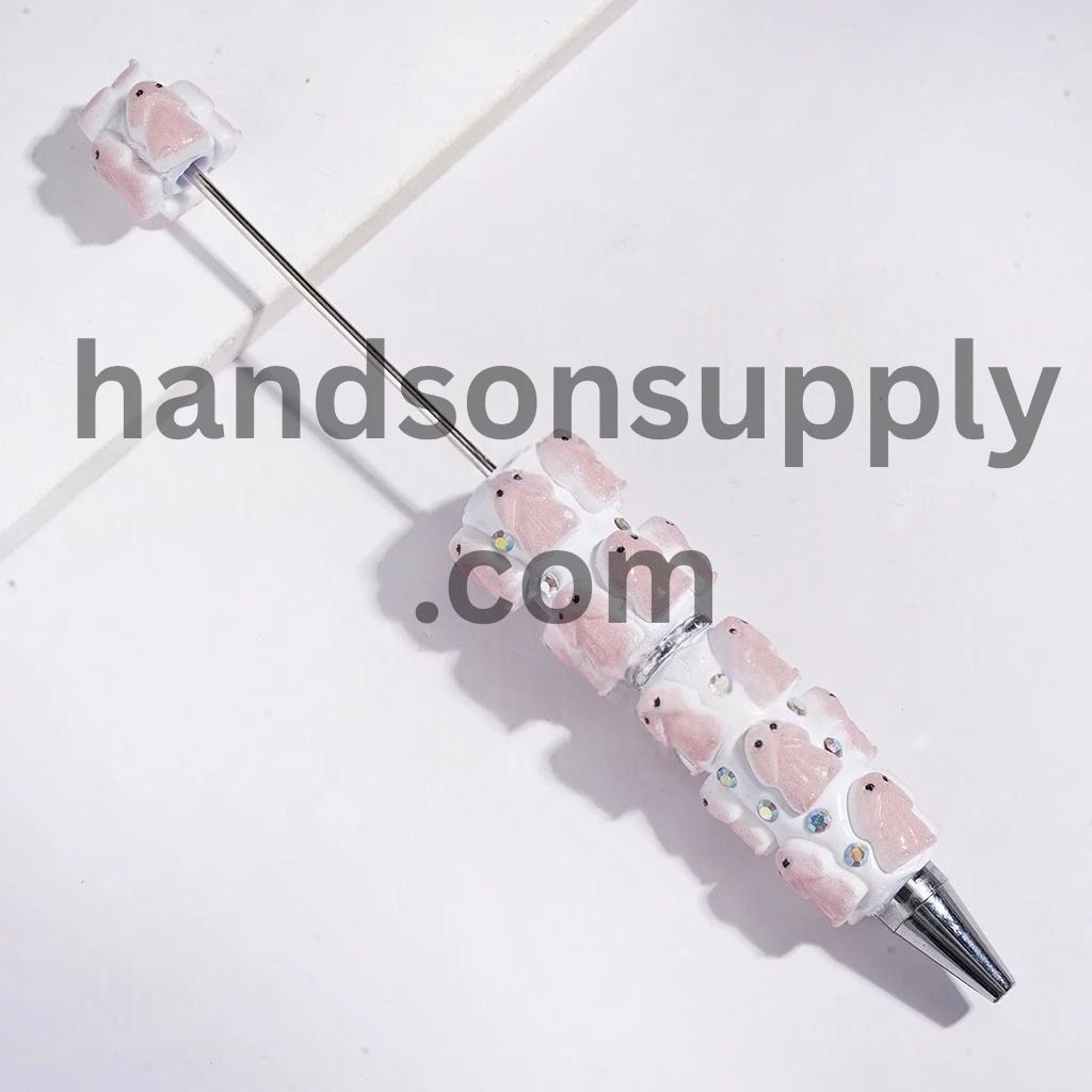 Stylish Man Exclusive Theme with Sparkling AB Rhinestone Beadable Clay Pens, Multicolor Random Mix