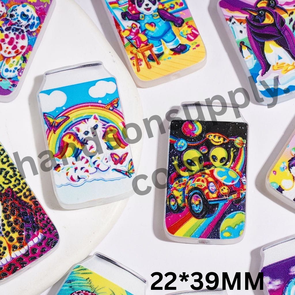 Colorful Retro Rainbow Animal-Themed Bottle Shape Acrylic Beads, 22*39MM, Random Mix