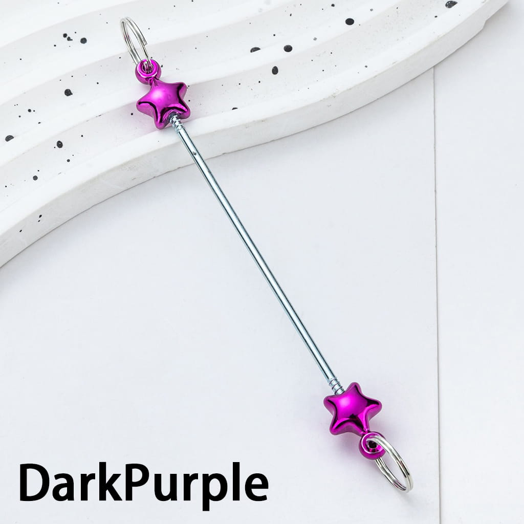 DIY Plastic Metallic Color Beadable Star Keychain Bars 10CM