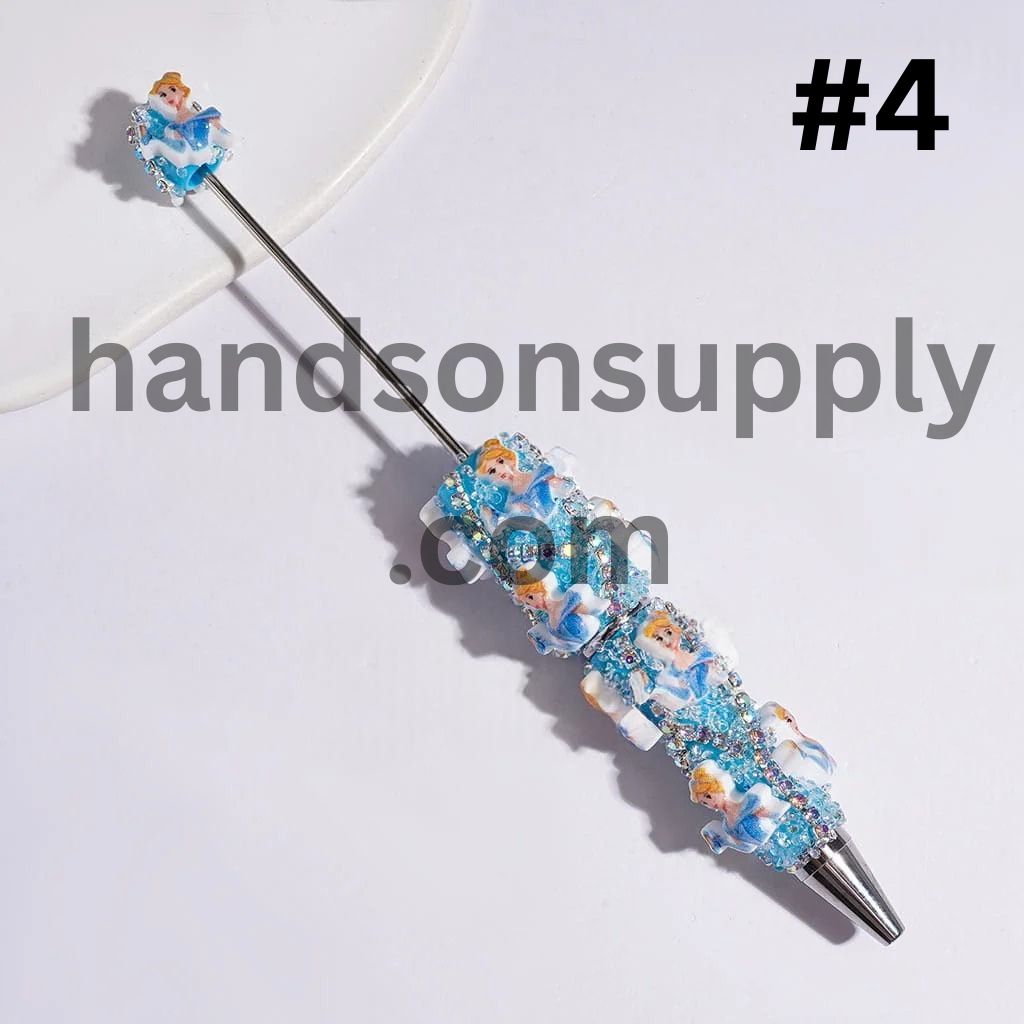 Classic Animated Princess Character series with Sparkling AB Rhinestone Chains & Clear Cone Rhinestones Accents Beadable Sugar Pens