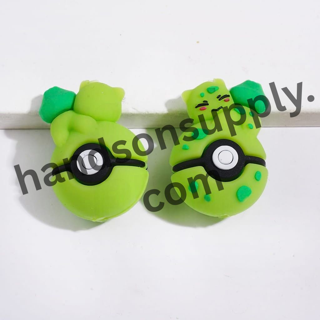 3D Mystical Spirit Cat Resting on Magic Ball Silicone Focal Beads, 20*30MM, Multi-Color