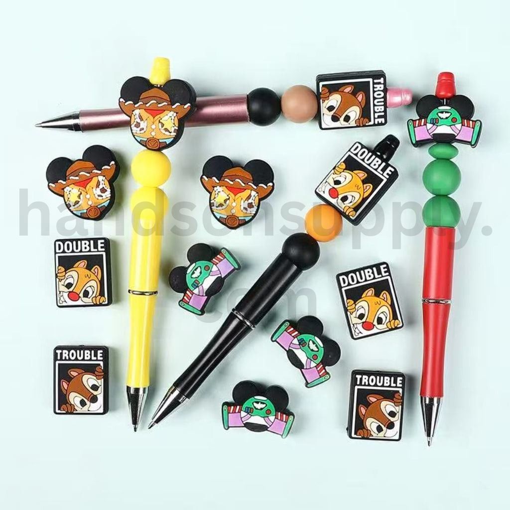 Chipmunks, Mickey, Woody & Buzz Toy Story Characters Cartoon Style Silicone Focal Beads