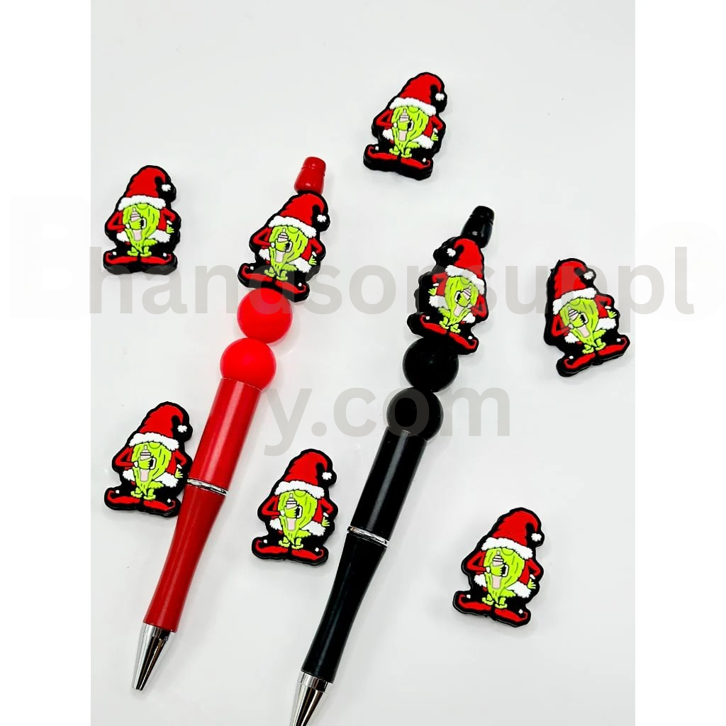 The Green Gnome Dwarf Hat Holds a Bottle Vacuum Cup Mug in a Red Christmas Silicone Focal Beads (Ship out in Around 4-6 Days after Ordering)