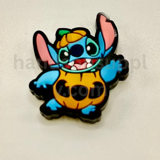 Pumpkin Halloween Surprise Stitch Silicone Focal Beads