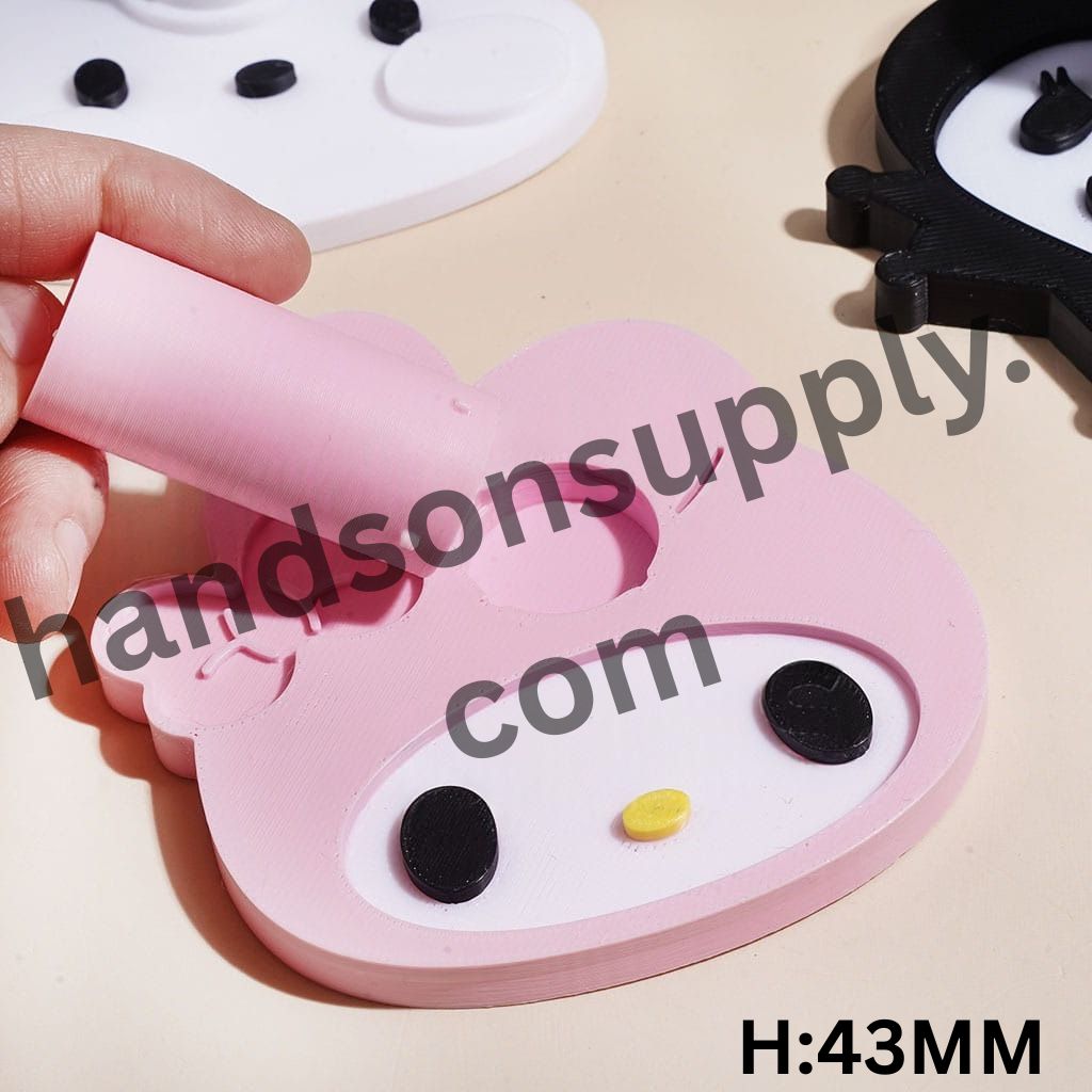 Adorable 3D Animal Character PLA Pen Holders with Single-Hole Design for Desk Organization, Tweezers Embroidery Needles, Height 43MM Random Mix (It Can Removable and Assembleable)