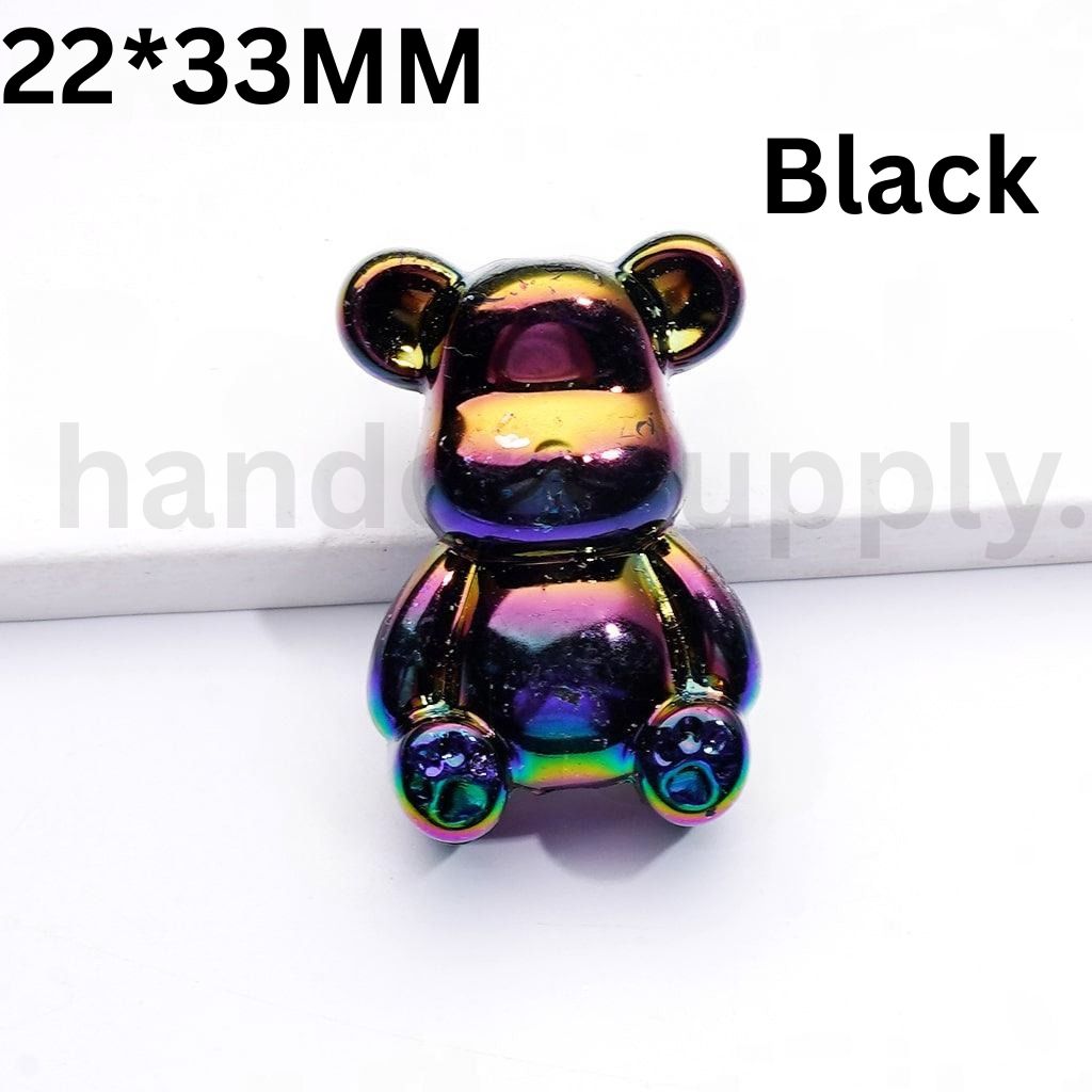 UV Coated Bearbric Style 33×22MM Solid Color Acrylic Beads Single Option Available