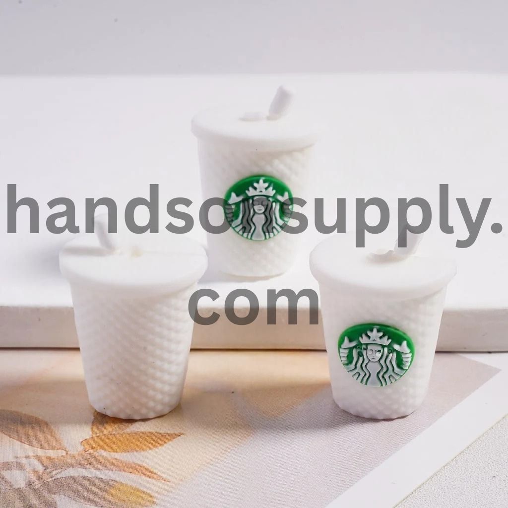 Mini 3D Cute Coffee Cup Bottle with Straw Silicone Focal Beads
