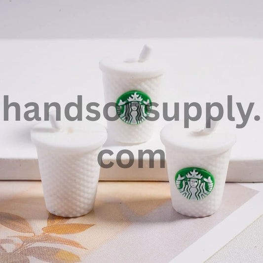 Mini 3D Cute Coffee Cup Bottle with Straw Silicone Focal Beads