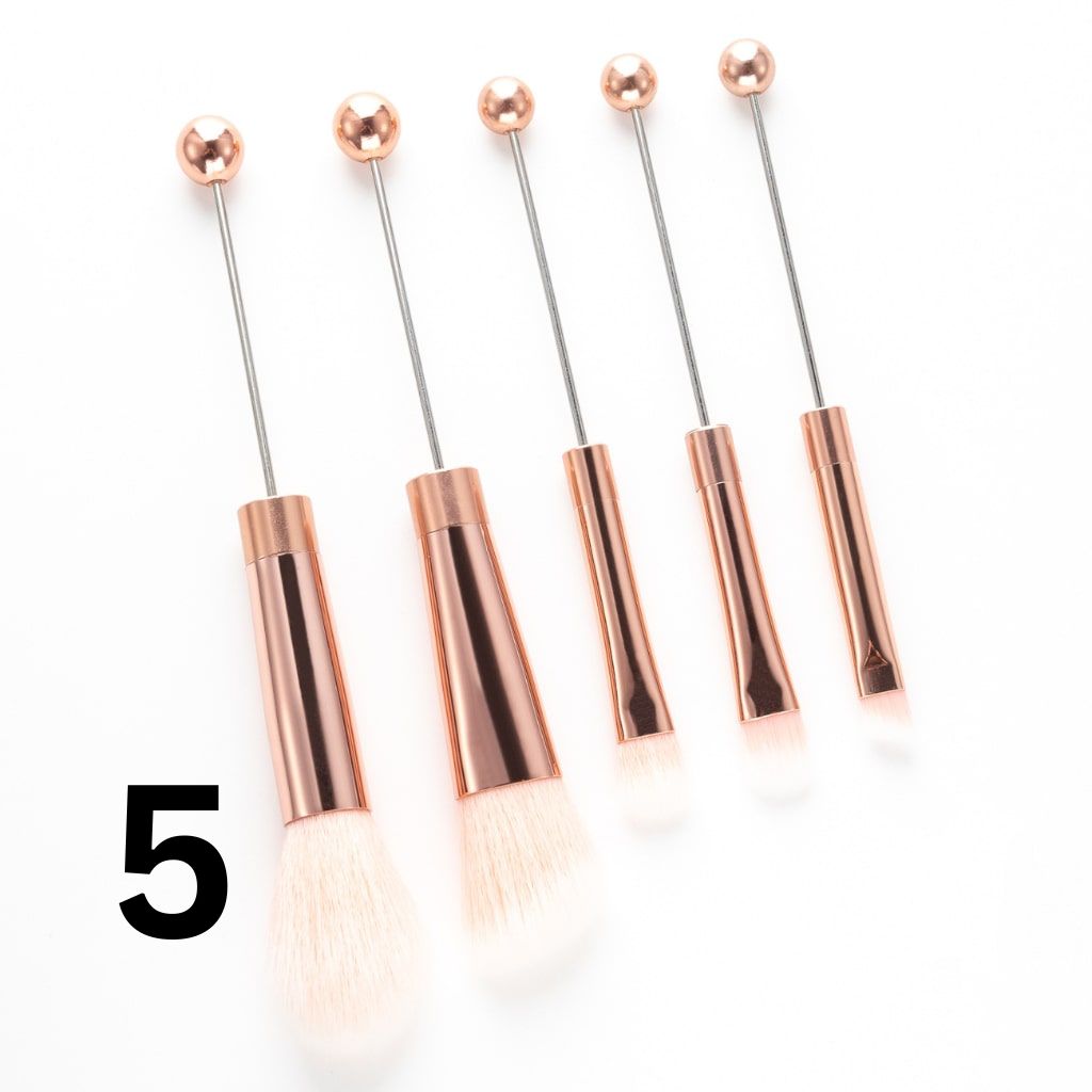 Beaded Make Up Brush Solid And Ombre Color Beadable Makeup Brushes (1 Set = 5 pieces)