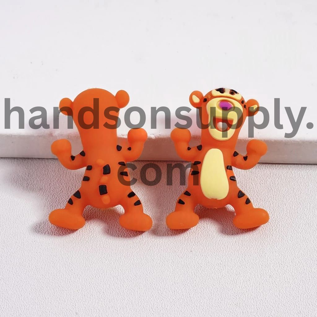 3D Cute Honey Bear and Girl Boy Mouse and Pink Girl Teacher Characters Silicone Focal Beads