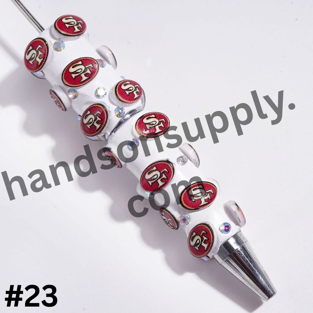 NY American Football Baseball Team Designs with Sparkling AB Rhinestones Beadable Clay Pens