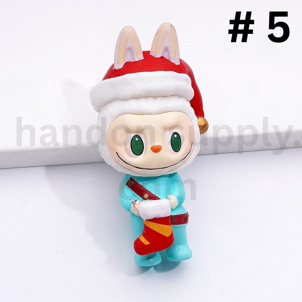 Cute Labub Christmas Figures Po Mar Style Blind Box Charms Approx. 40×20MM No Hole