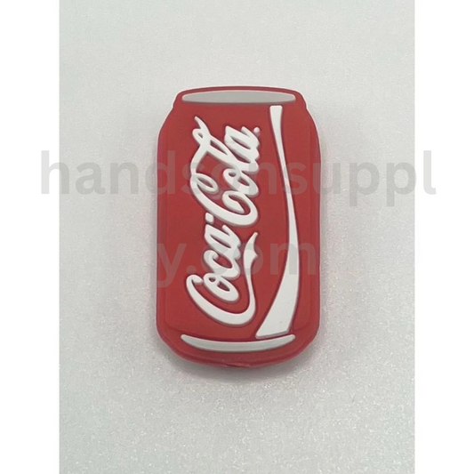 Red Soda Beverage Bottle Design Silicone Focal Beads