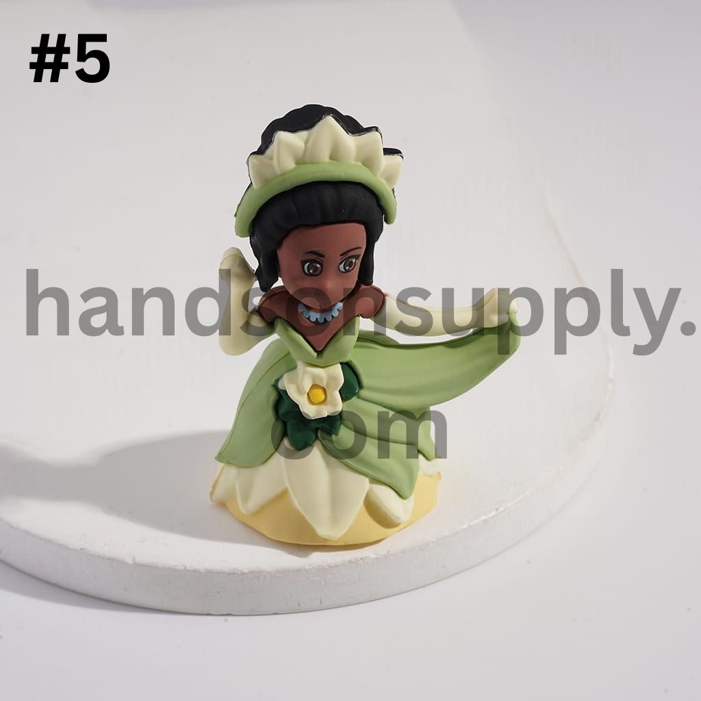 Soft PVC Princess Figurine Holding Skirt Hemline, 43*61MM