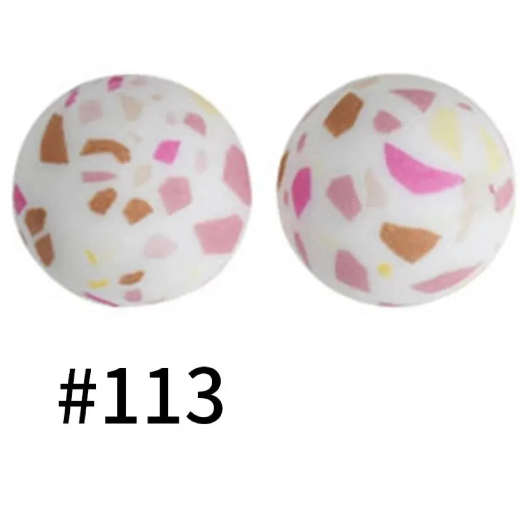 Printed Silicone Beads 15 mm