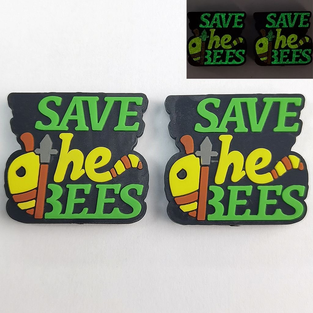 Bee Save the Luminous Silicone Focal Beads