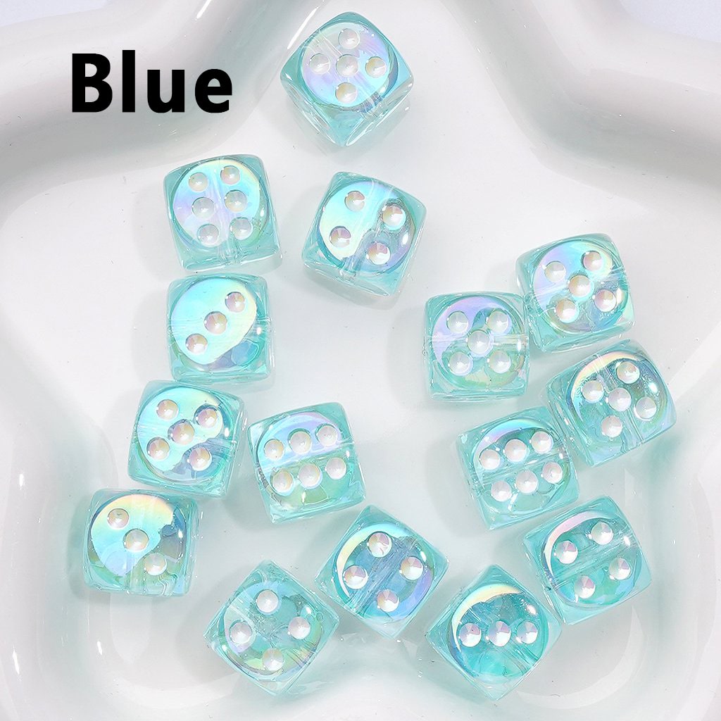 UV-Coated Translucent Dice Beads – Acrylic Cube, 14MM