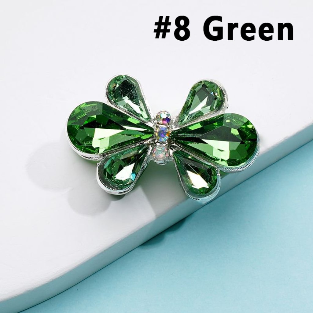 Delicate Fancy Silver Alloy Bowknot Flower with Colorful & AB Rhinestones Beads, Around 28*18MM