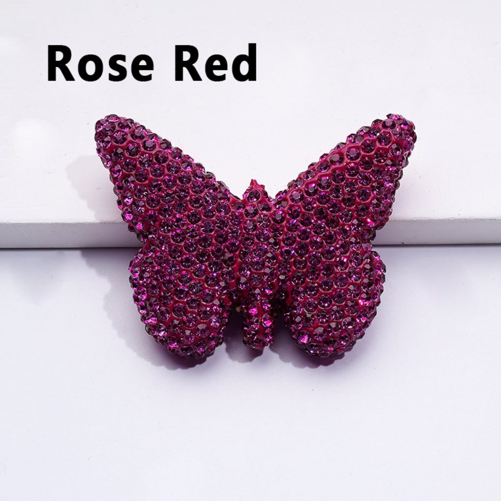 Elegant Multi-Color Butterfly Clay Beads Adorned with Sparkling Rhinestones Approx. 54x41MM