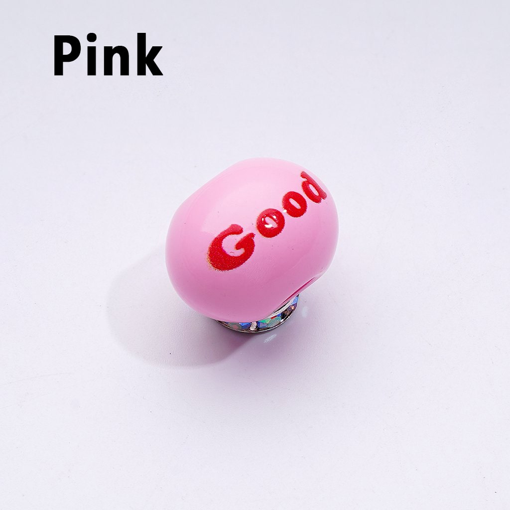 Mini Colorful Oval Beads with English Word Prints – Large Hole Acrylic, 13x15x20MM