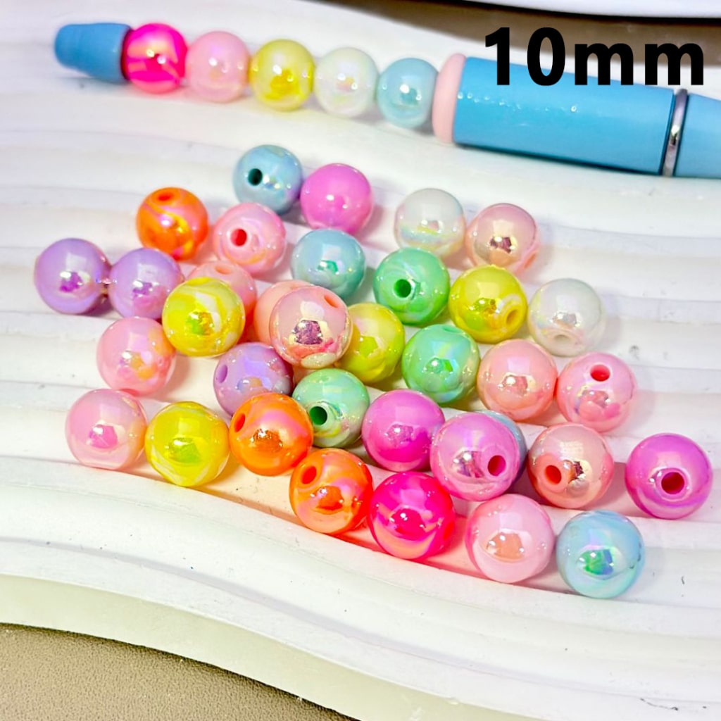 Bling Bling Candy Colors with AB Coating Mini Size Round Acrylic Waist Beads for Jewelry Making 10mm  920 Beads/Pack